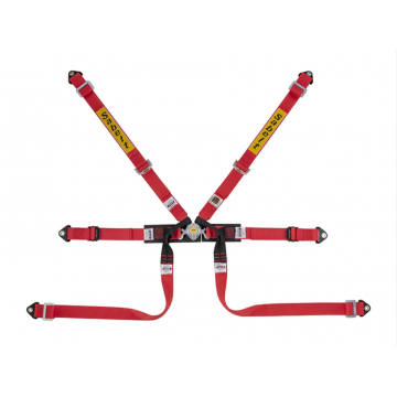 CINTURA MONOPOSTO 2" 6 PUNTI ROSSA