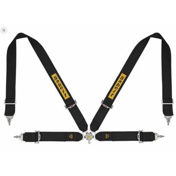 CINTURA 4 PUNTI SALOON SERIE STEEL  NERO