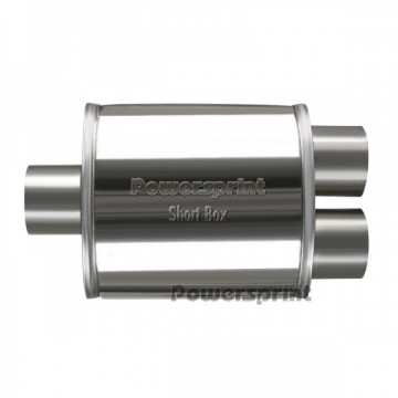 SILENZIATORE SHORT BOX OVALE 2 x Ø...