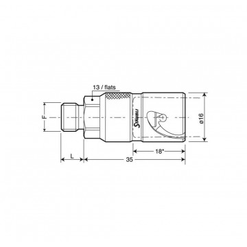 VALVOLA STAUBLI FEMMINA M 10 x 1,00