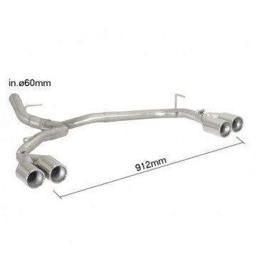 Tubo posteriore inox sdoppiato con...